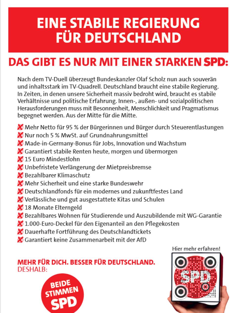 Flyer Starke Regierung