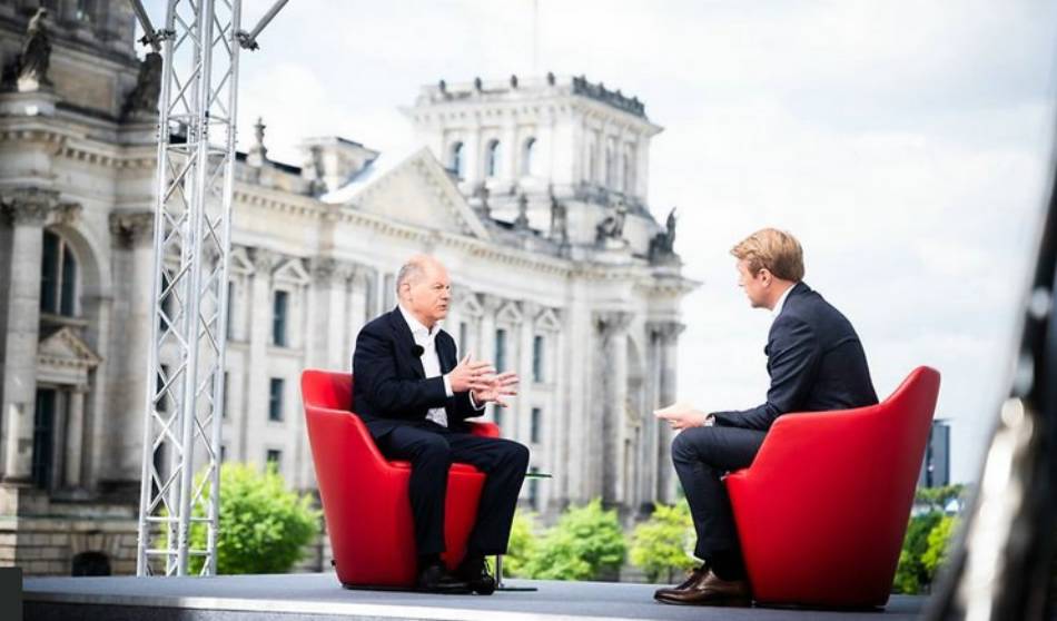 Kanzler Olaf Scholz im ARD-Sommer-Interview