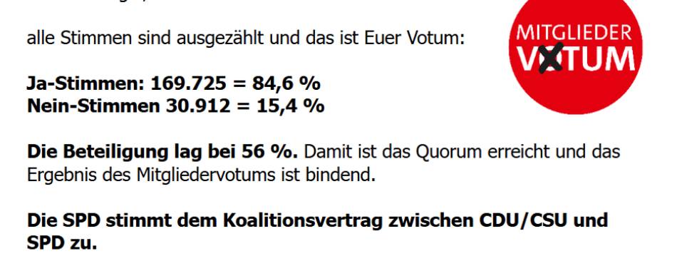 Klares Votum! Klares Votum!